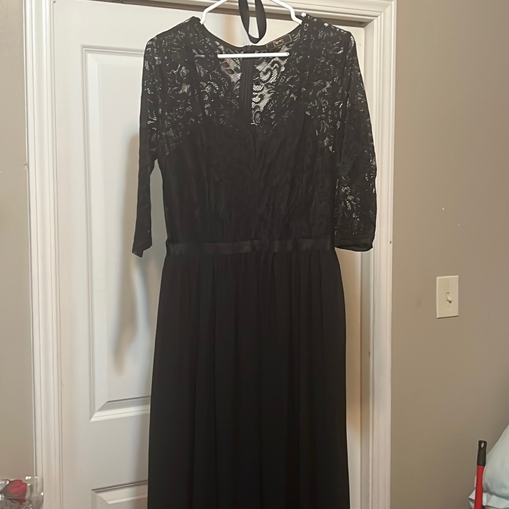 Miusol black lace bridesmaid dress